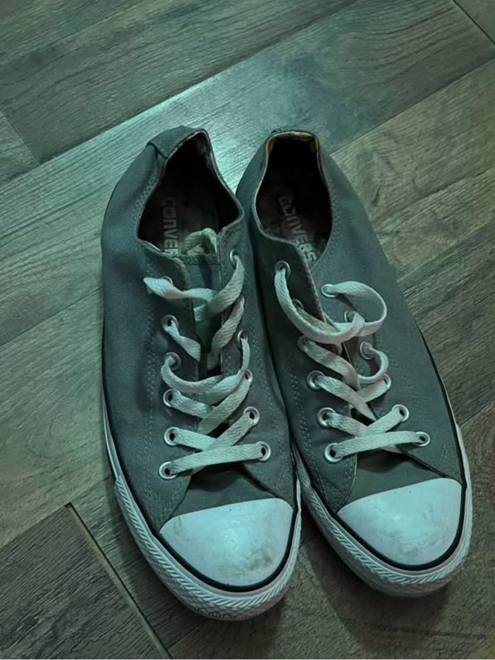 Converse Low Top Canvas Sneakers in Gray and White